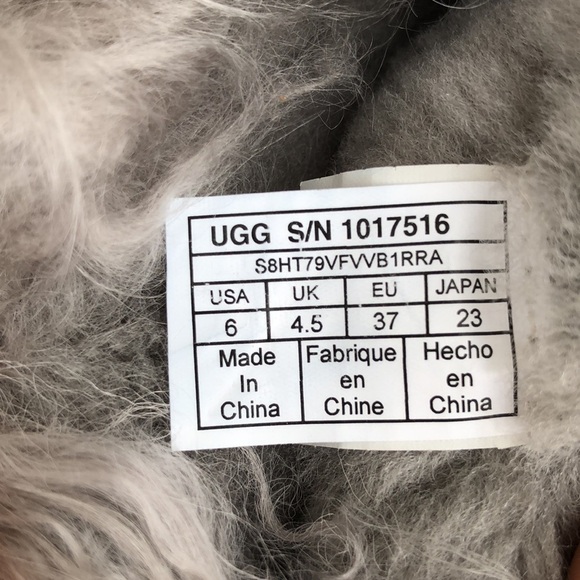 UGG LIDA CLASSIC MONGOLIAN SHEEPSKIN CUFF SEAL GREY BOOT US 6 / EU 37 / UK 4.5 - Picture 8 of 9